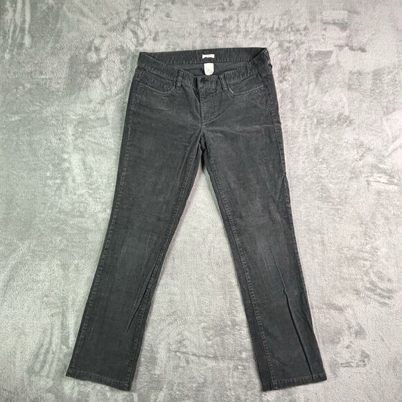 J. Crew Matchstick Pants Women's 28 S Dark Grey Corduroy Straight Leg - Picture 3 of 8